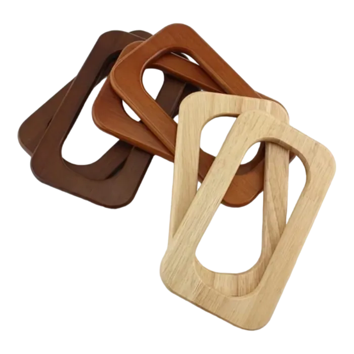 זוג ידיות מלבניות מעץ