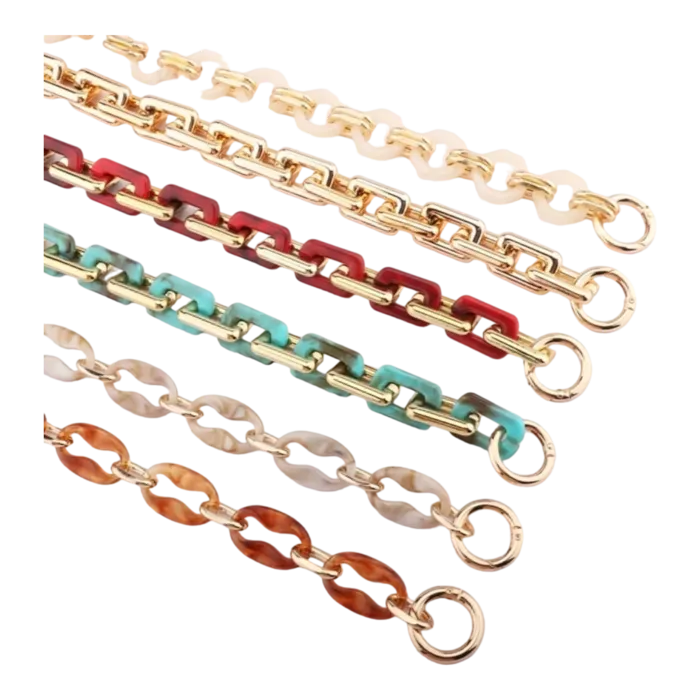 שרשראות מעוצבת לתיקים במגוון צבעים