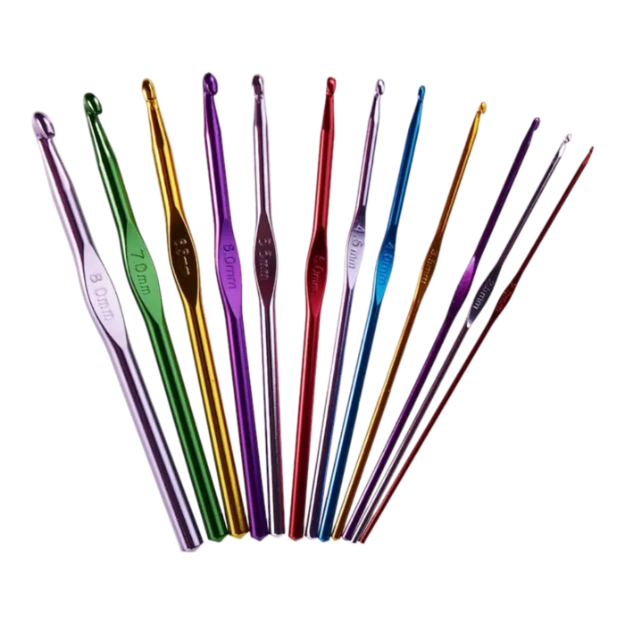 סט מסרגות מתכת 12 יח