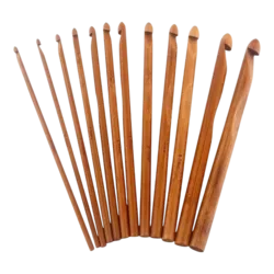 סט מסרגות עץ 12 י"ח