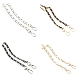 שרשרת מתכת עם רצועה דמוי עור 120 ס"מ
