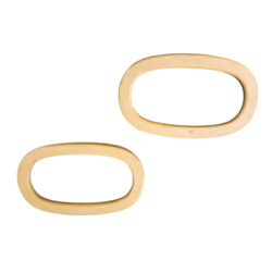 זוג ידיות אובליות עץ בצבע טבעי