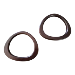 זוג ידיות עץ בצבע חום כהה