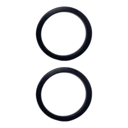 זוג ידיות רינג עץ גדולות בצבע שחור