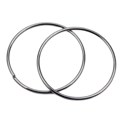 זוג ידיות רינג מתכת גדולות בצבע כסוף מושחר