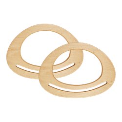 זוג ידיות חיוך מעץ טבעי