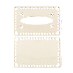 סט מעץ לסריגת קופסת טישו - 2 חלקים